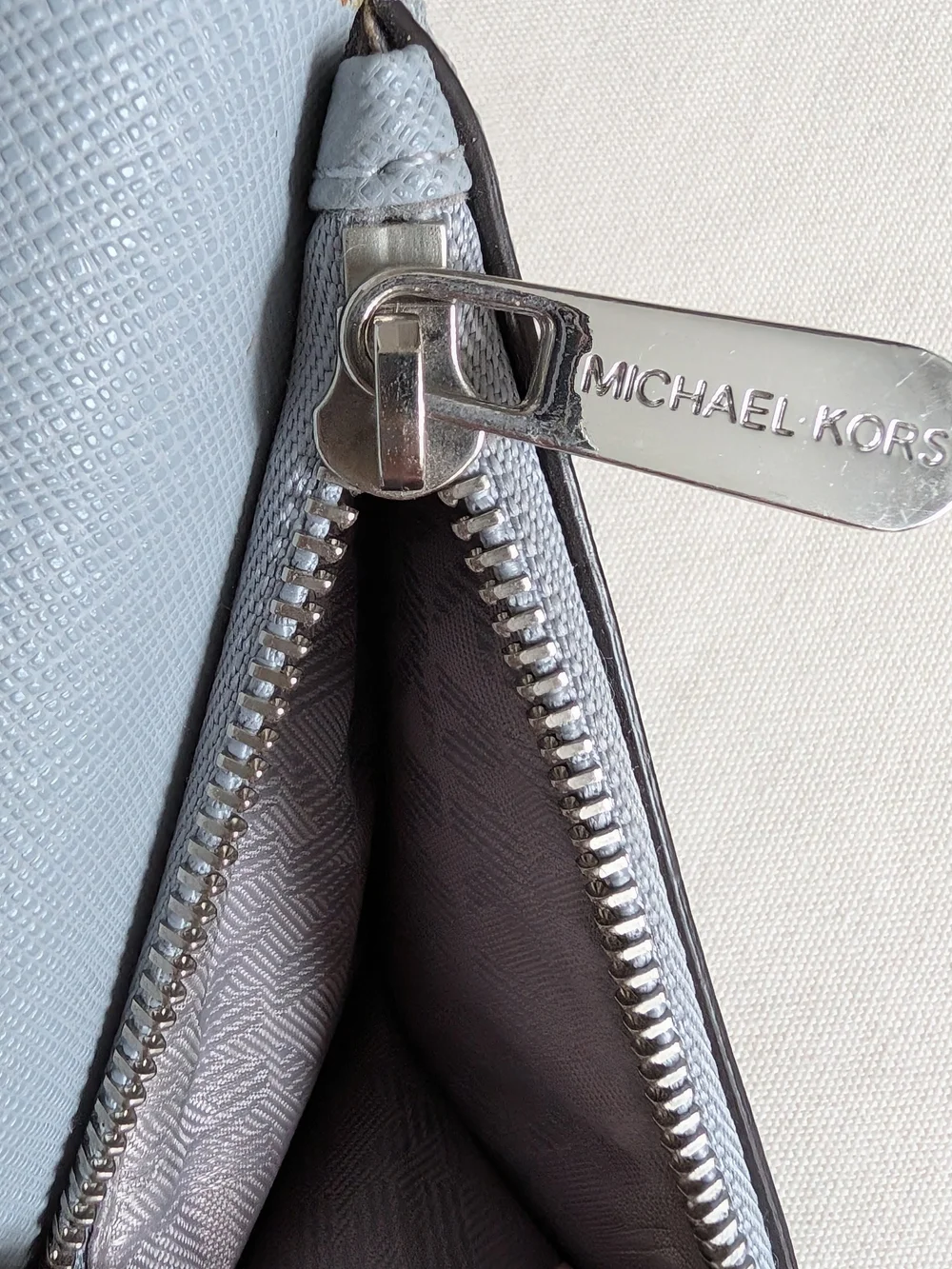 Michael Kors Light Blue Saffiano Leather Wallet